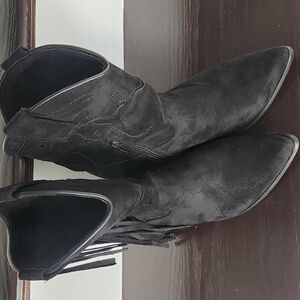 Corina Black Fringe Women's Boots